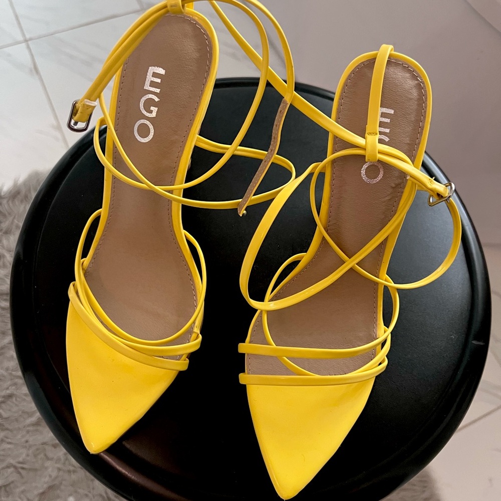 Ego yellow straps heels